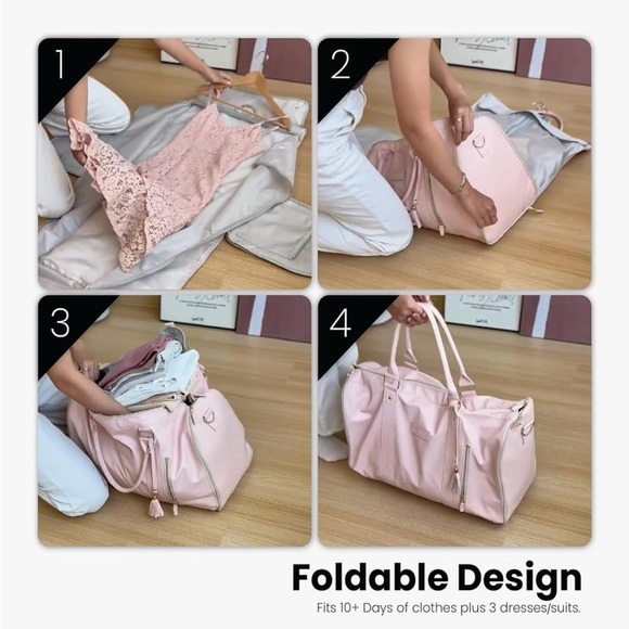 LUHXE Black Convertible Garment Roller Bag w/ Shoe Pouch - 20" Carry-On - Picture 10 of 16